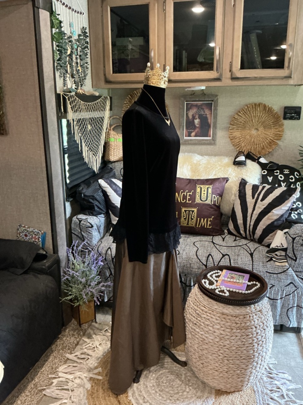 Ashro bronze/gold maxi skirt with asymmetrical hem L